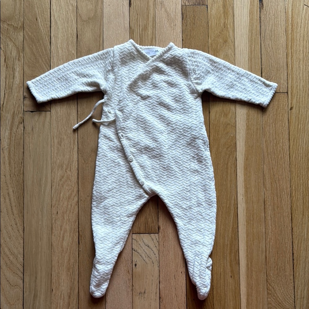 Zara kids silk cotton kimono 3-6 months cream neutral